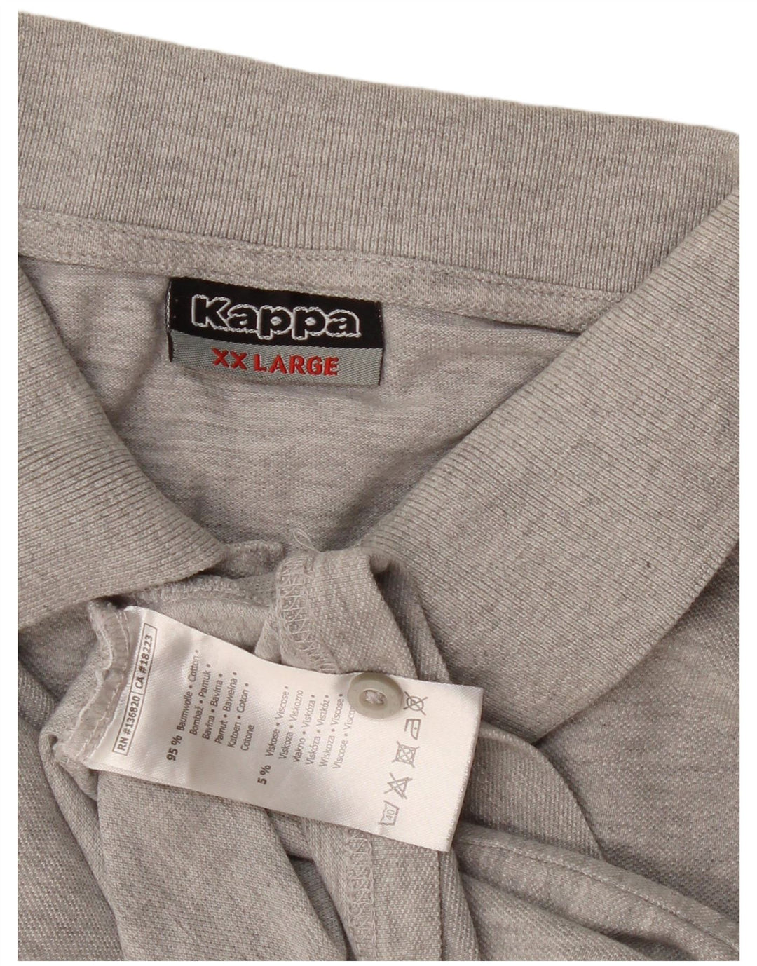 Męska koszulka polo Kappa 2XL Szara bawełna