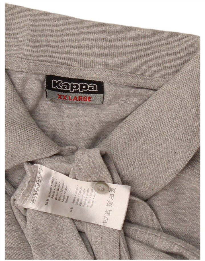 Męska koszulka polo Kappa 2XL Szara bawełna
