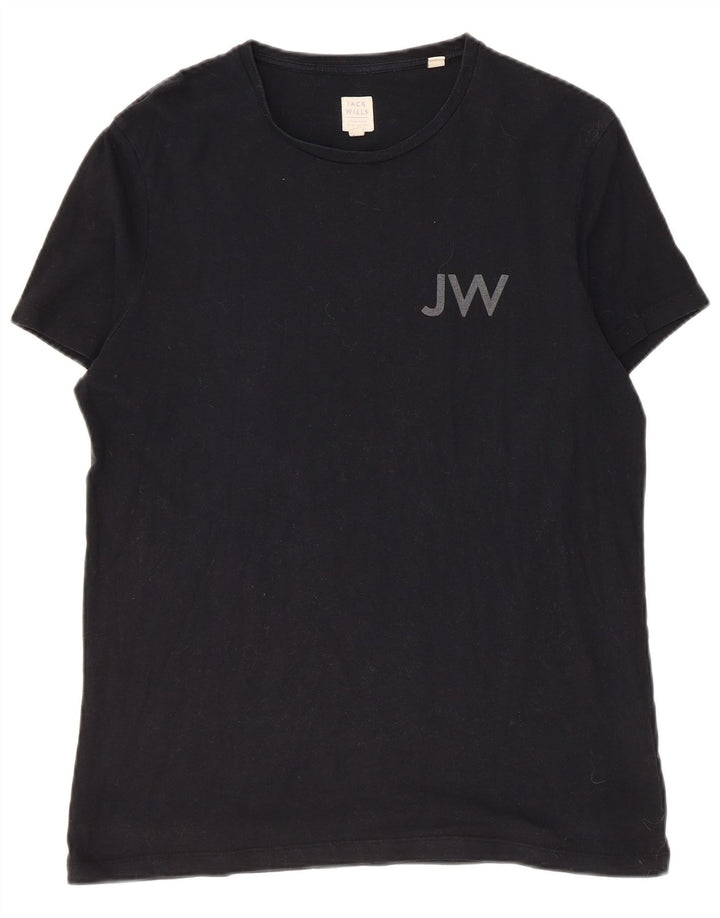 Męski T-shirt z grafiką Jack Wills, mały, czarny, bawełniany