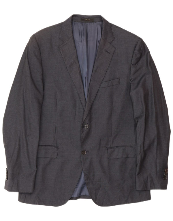 MASSIMO DUTTI Męska marynarka zapinana na 2 guziki EU 52, duża, granatowa, wełniana