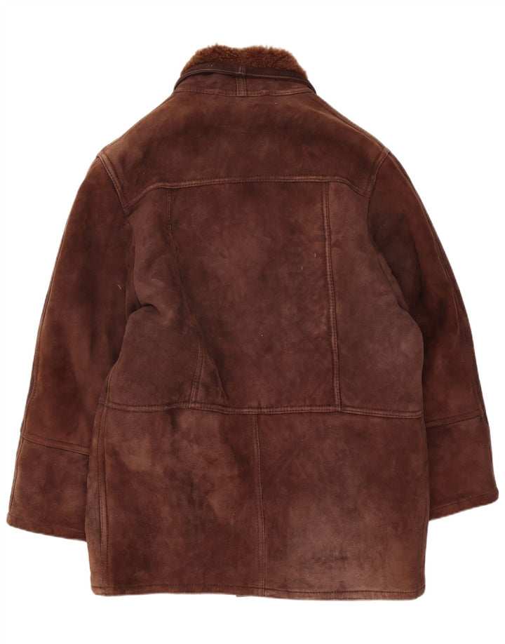 Vintage męska kurtka shearling IT 52 XL brązowa