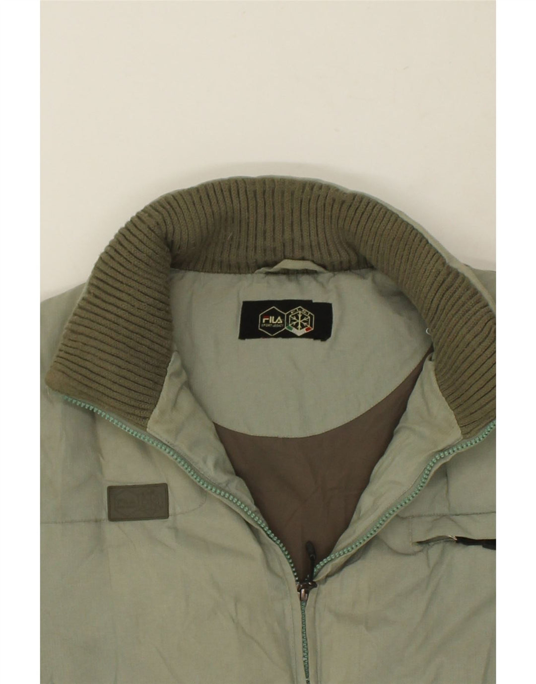 FILA Mens Hooded Padded Jacket UK 36 Small Green Polyamide | Vintage Fila | Thrift | Second-Hand Fila | Used Clothing | Messina Hembry 