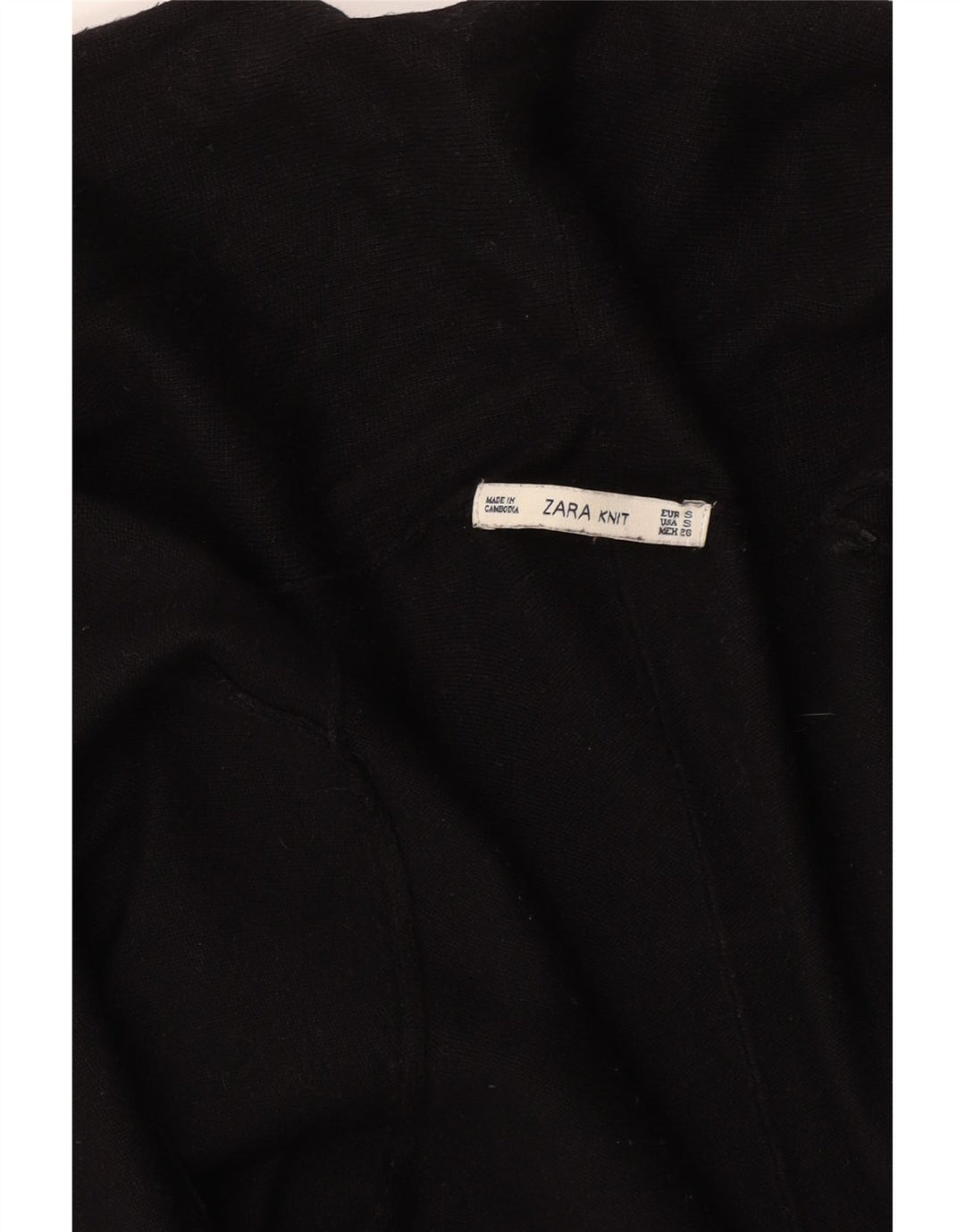 Sweter damski Zara z otwartym kardiganem UK 8, mały, czarny