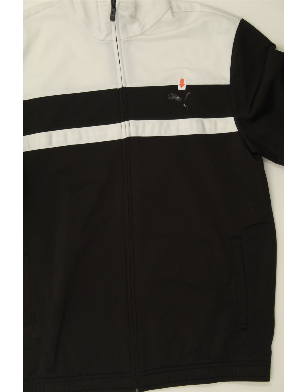 PUMA Mens Tracksuit Top Jacket Small Black Colourblock Polyester Vintage Puma and Second-Hand Puma from Messina Hembry 