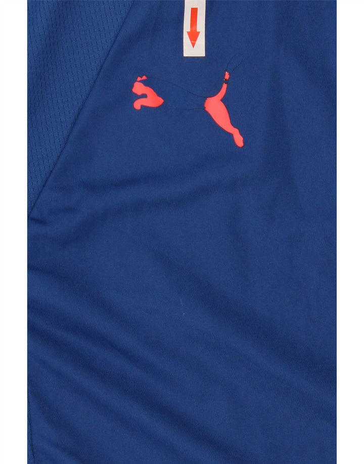 Męski T-shirt PUMA Top, duży, niebieski, poliester z blokami kolorów
