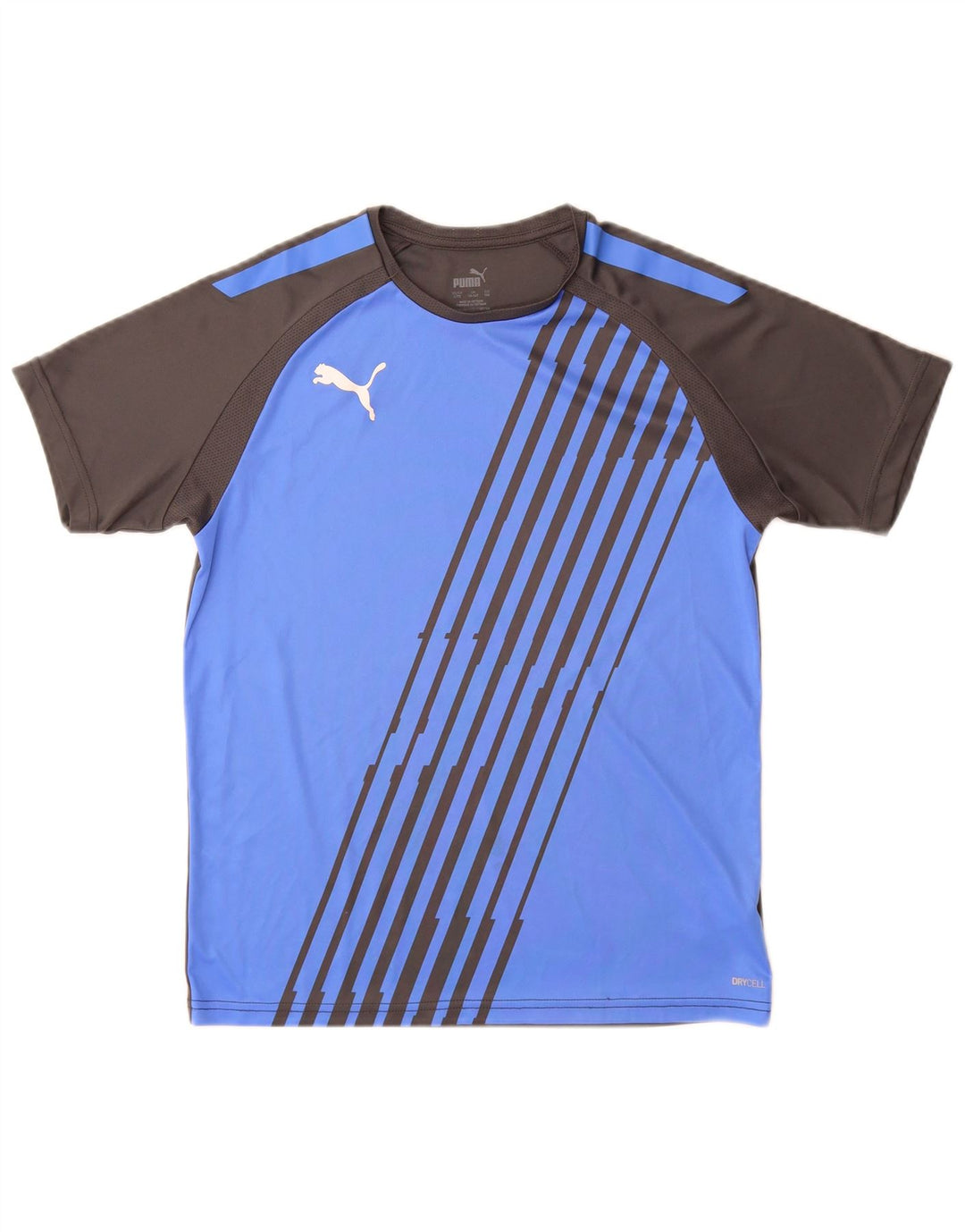 T-shirt chłopięcy Puma, 13-14 lat, niebieski, poliester z blokami kolorów