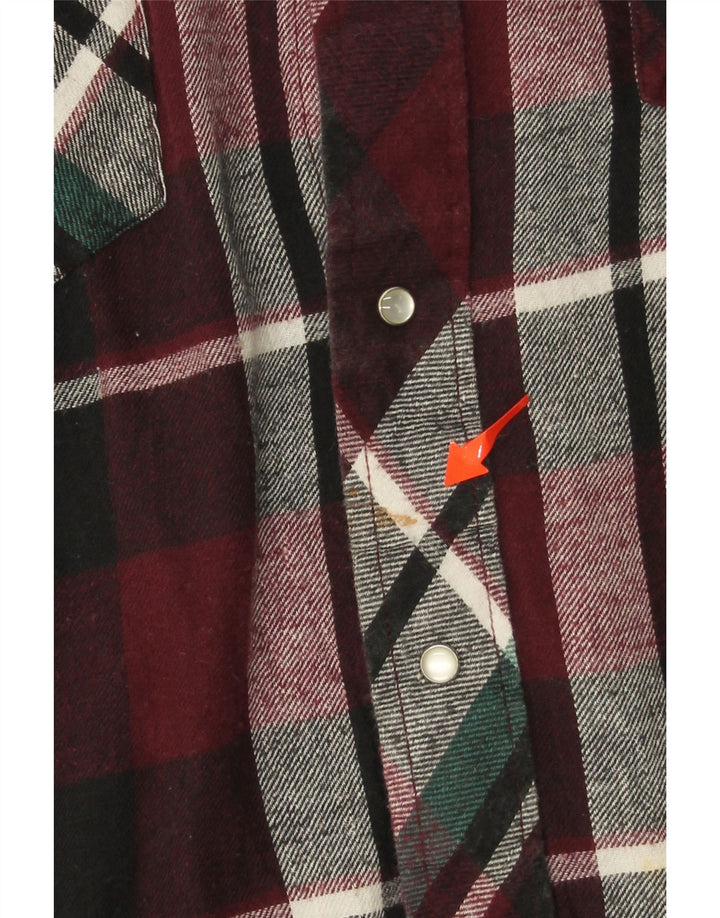 WRANGLER Mens Flannel Shirt Large Burgundy Check Vintage Wrangler and Second-Hand Wrangler from Messina Hembry 