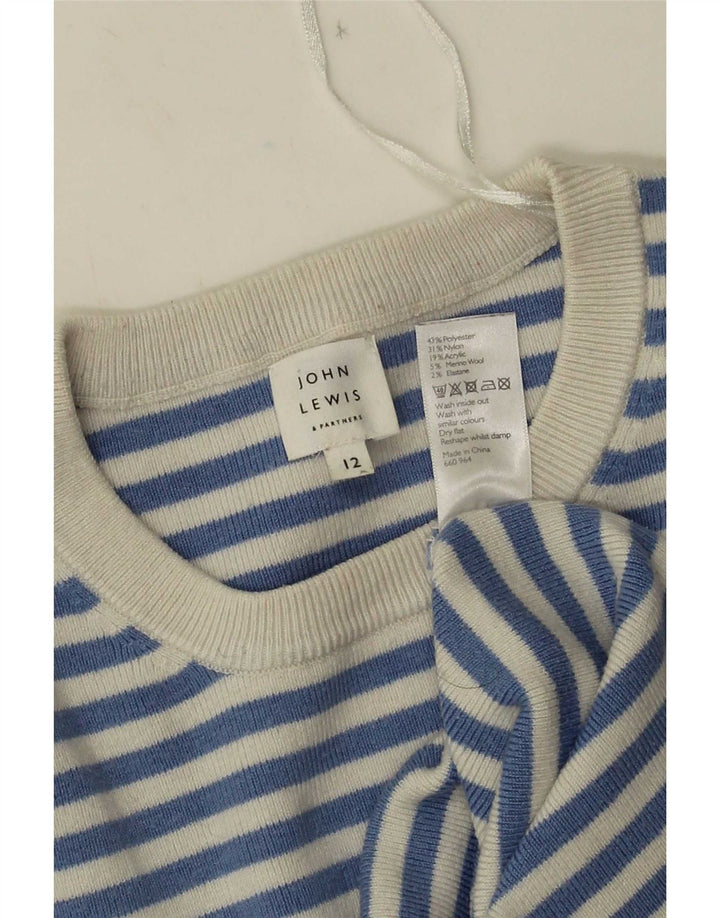 Damski sweter z okrągłym dekoltem John Lewis UK 12 w średnie niebieskie paski