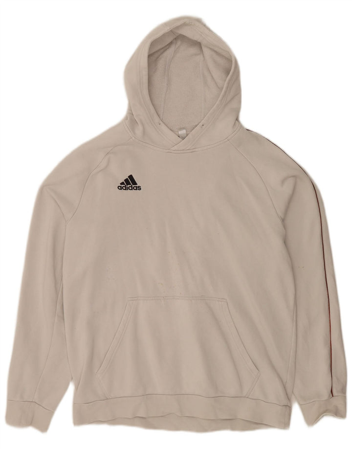 Adidas Męski sweter z kapturem, duży, biały, bawełniany