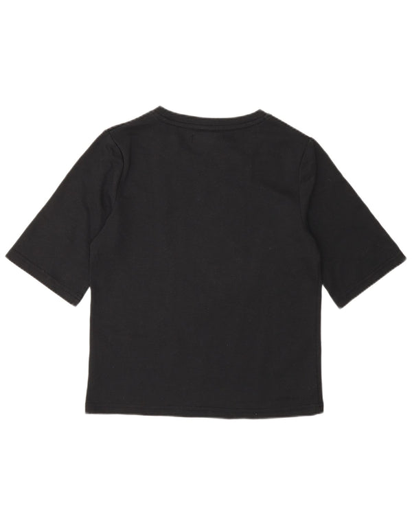 US Polo Assn. Damska koszulka typu Crop Top UK 6 XS, czarna bawełna