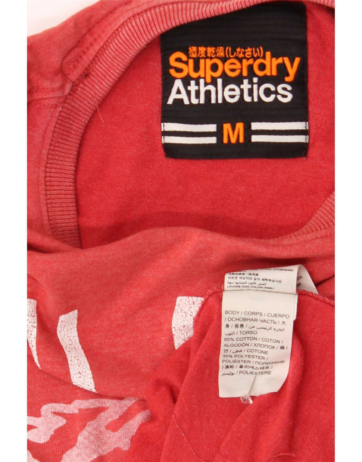 Męski T-shirt z grafiką Superdry, bawełniany, średni czerwony