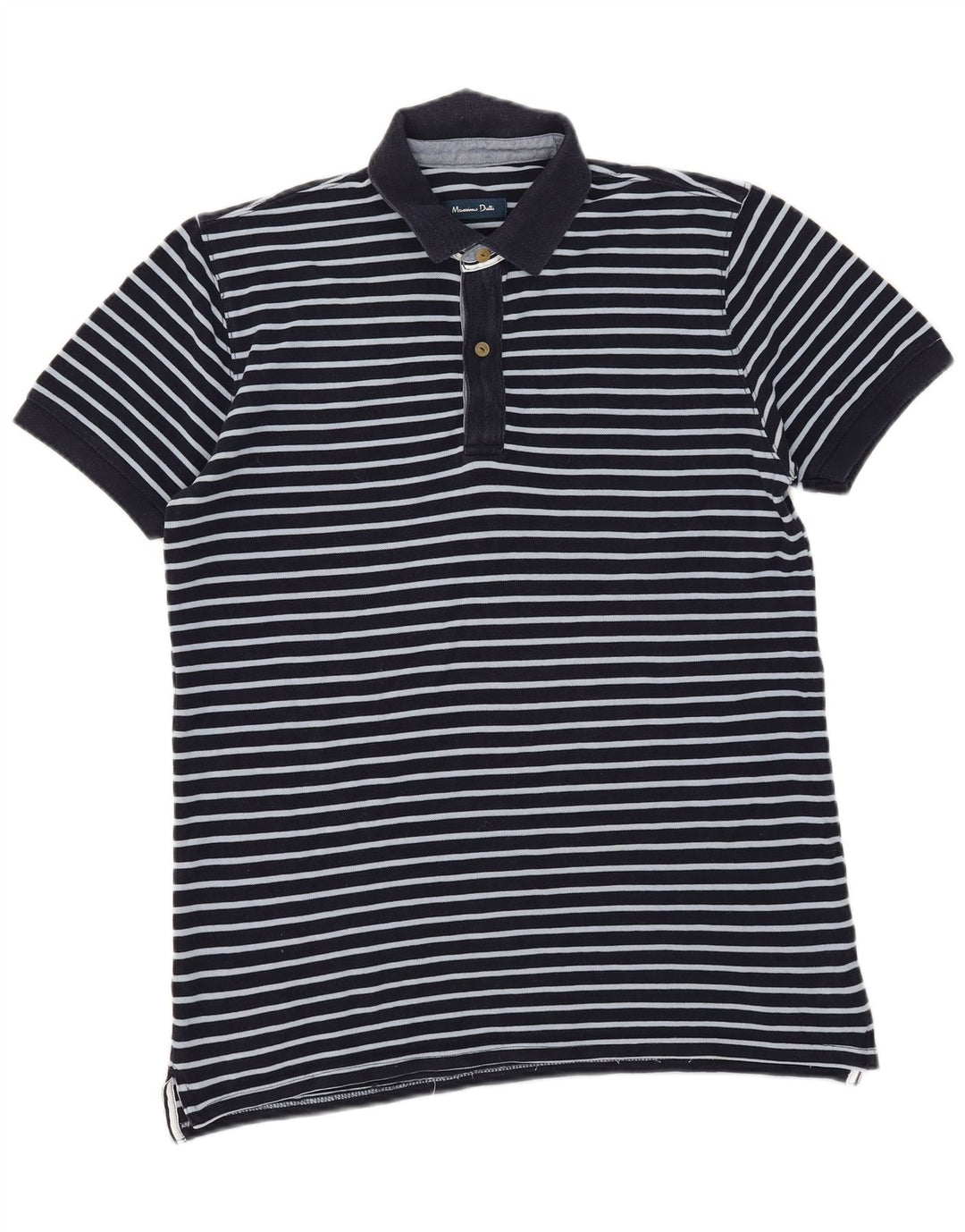 Męska koszulka polo Massimo Dutti w duże granatowe paski