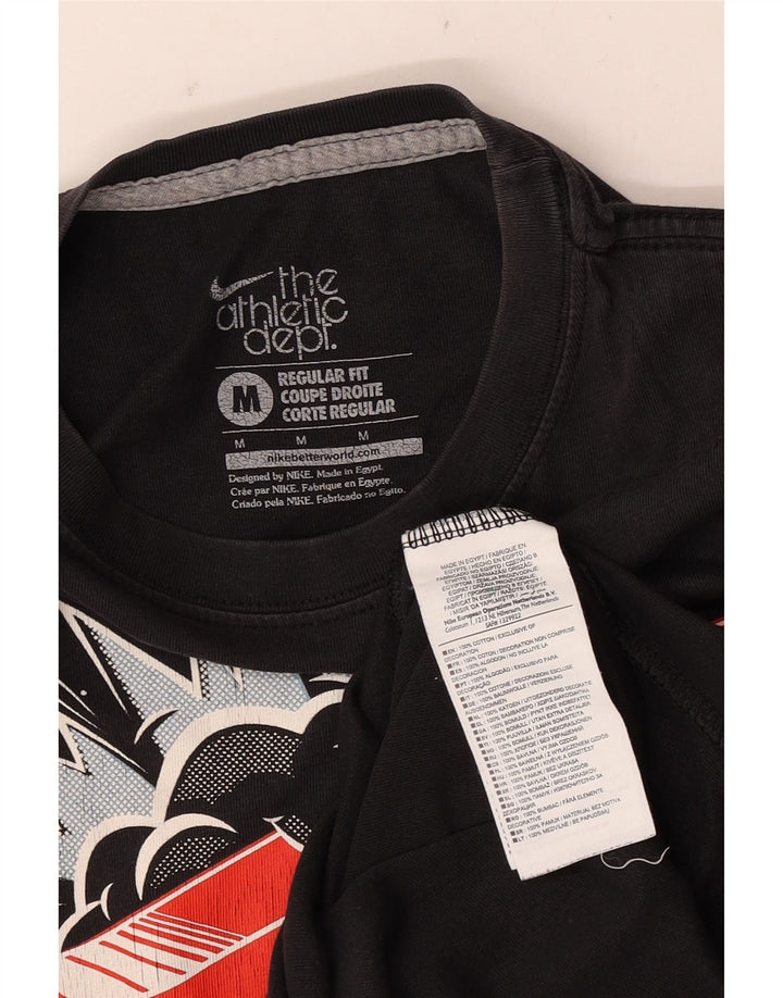 Męski T-shirt Nike o regularnym kroju z grafiką, średni czarny, bawełniany