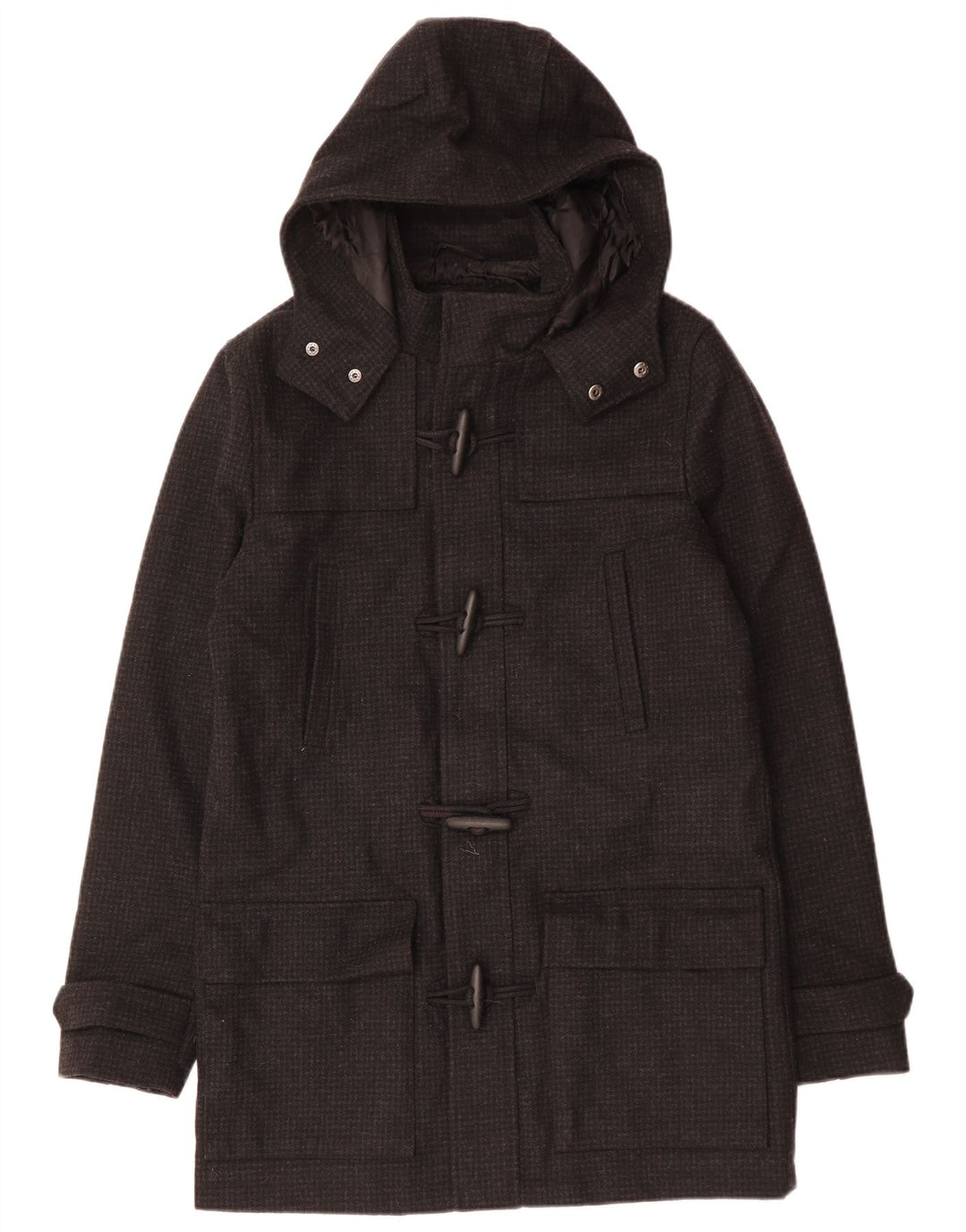 VINTAGE Męski budrysówka z kapturem UK 38 Średnia czarna pepitka