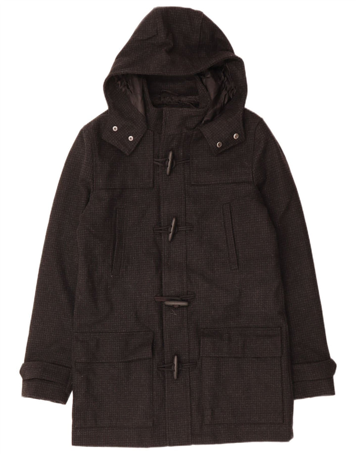 VINTAGE Męski budrysówka z kapturem UK 38 Średnia czarna pepitka