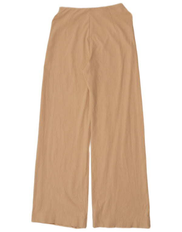 Damskie spodnie codzienne Massimo Dutti z szerokimi nogawkami, małe W26 L32 Beżowy poliamid