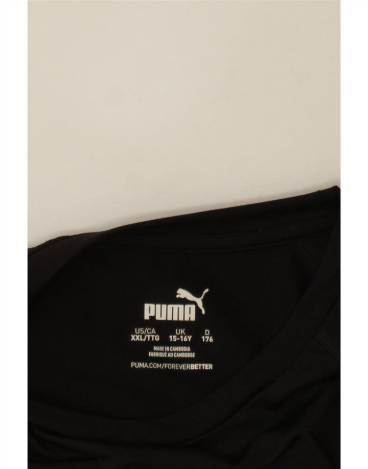 PUMA Boys Top Long Sleeve 15-16 Years  Black Polyester Vintage Puma and Second-Hand Puma from Messina Hembry 