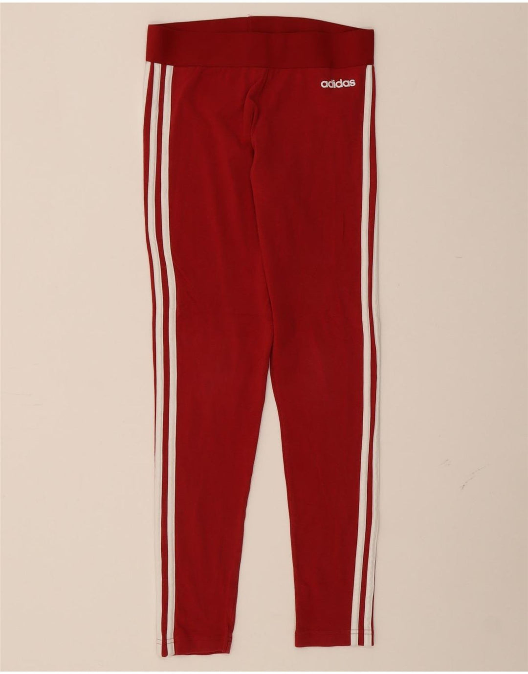 ADIDAS Womens Leggings UK 8/10 Small  Red Cotton Vintage Adidas and Second-Hand Adidas from Messina Hembry 