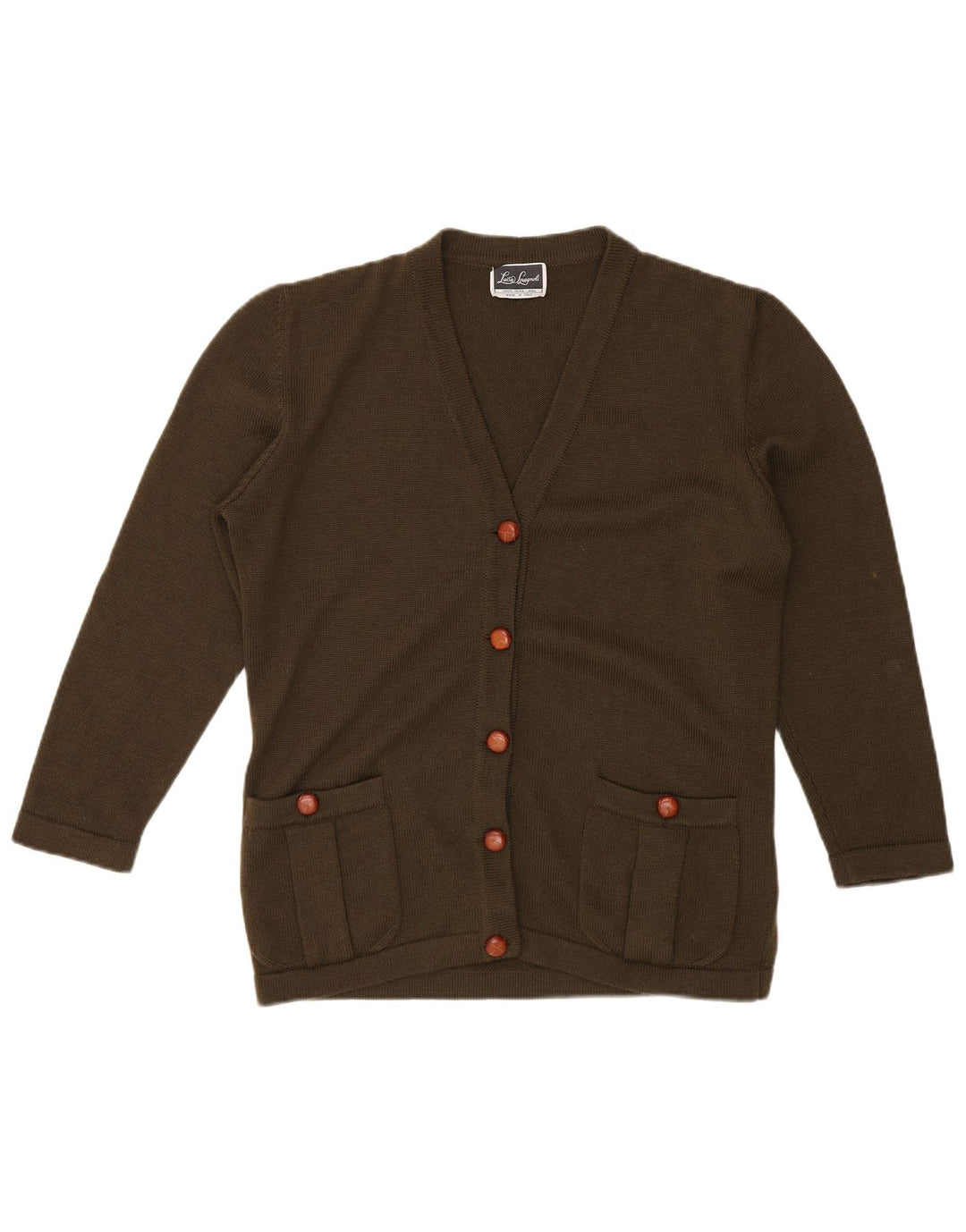 LUISA SPAGNOLI Damski sweter kardigan UK 18 XL, wełna khaki