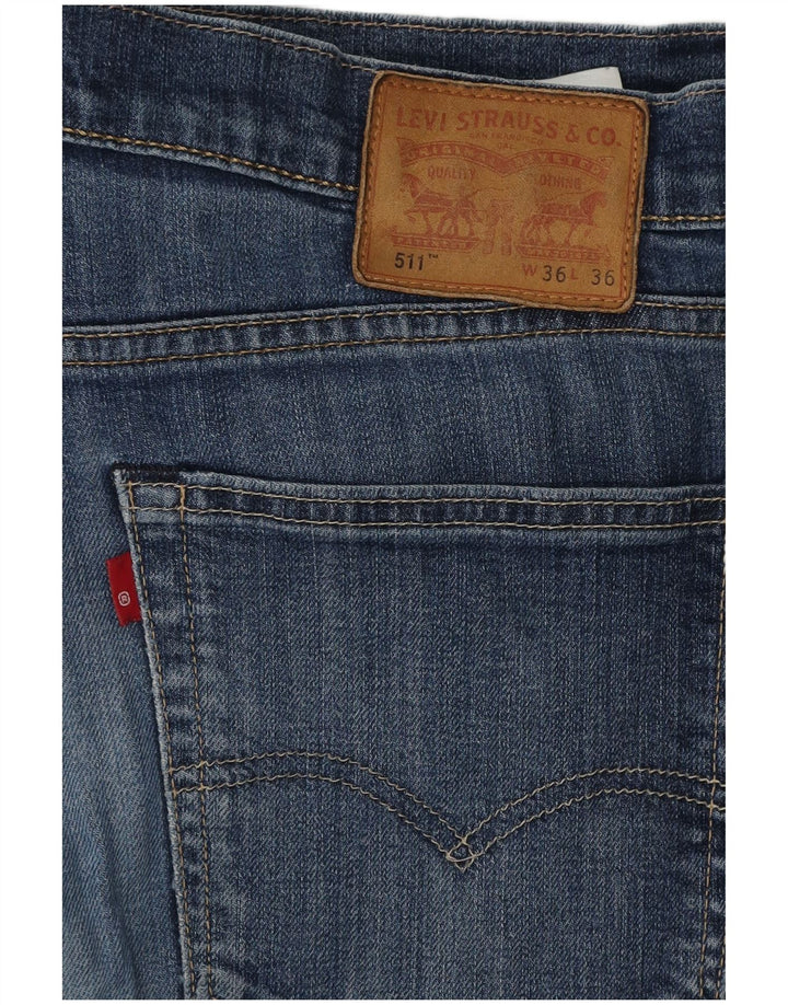 Męskie jeansy Levi's Slim W36 L34 Niebieskie bawełniane