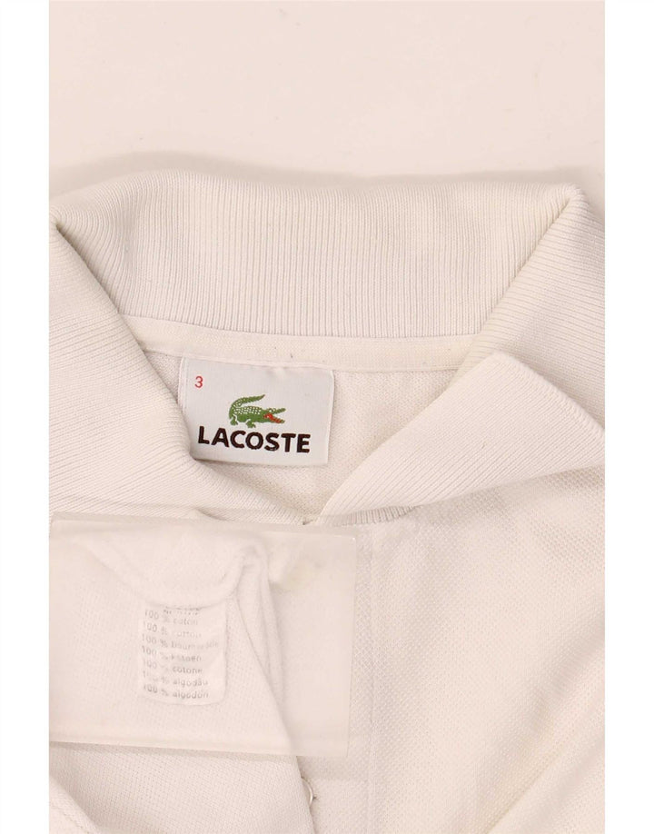 Męska koszulka polo Lacoste, rozmiar 3, mała, biała, bawełniana