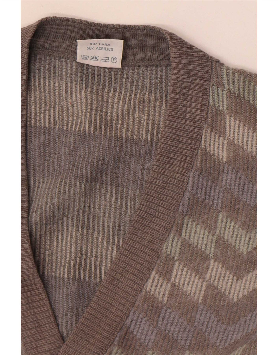 Bernardini Męski sweter kardigan Średni szary wełniany w paski