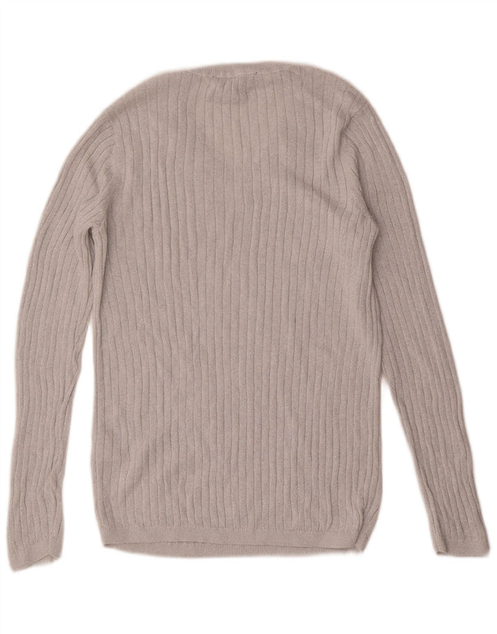 Damski sweter Tommy Hilfiger z dekoltem w kształcie litery V, UK 12, średni szary, nakrapiany