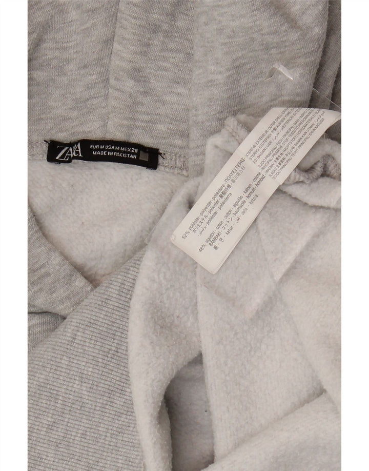 Damski sweter oversize z kapturem Zara UK 14, średni szary poliester