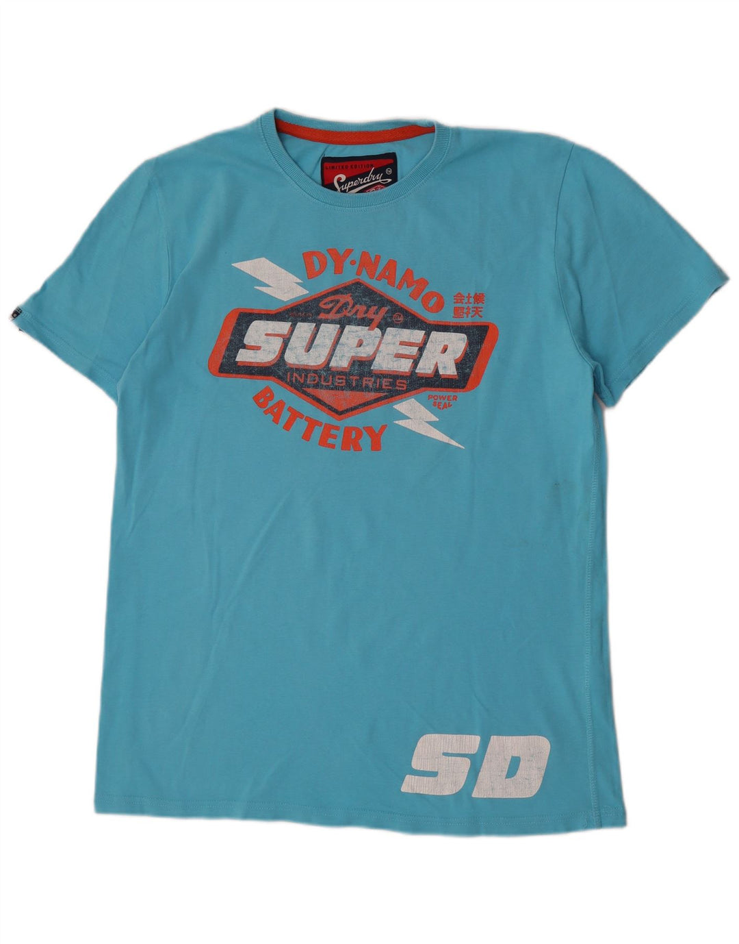 Męska koszulka Superdry Regular Graphic Top XL, niebieska, bawełniana