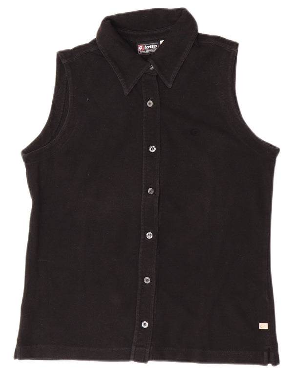 Damska koszulka bez rękawów Lotto UK 14, duża, czarna, bawełniana