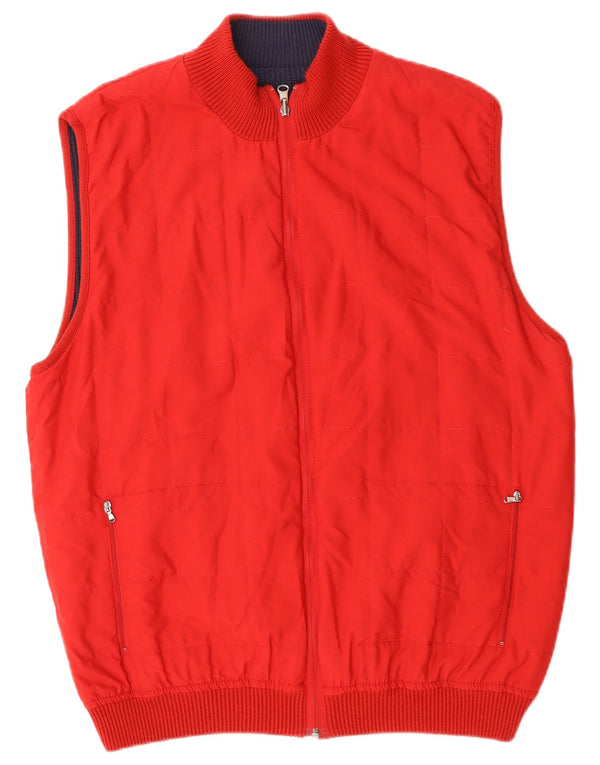 BOGGI Mens Reversible Gilet IT 52 XL Red Polyacrylic