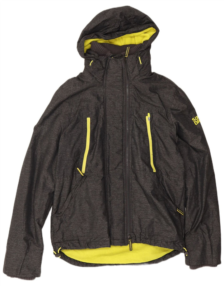 Męska kurtka wiatrówka z kapturem Superdry Windattacker UK 40, duży, szary nylon