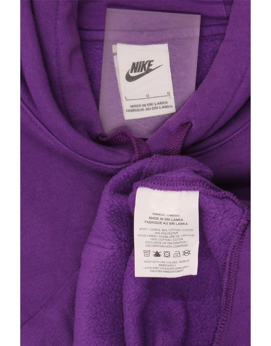 Męski sweter z kapturem Nike, duży, fioletowy, bawełniany
