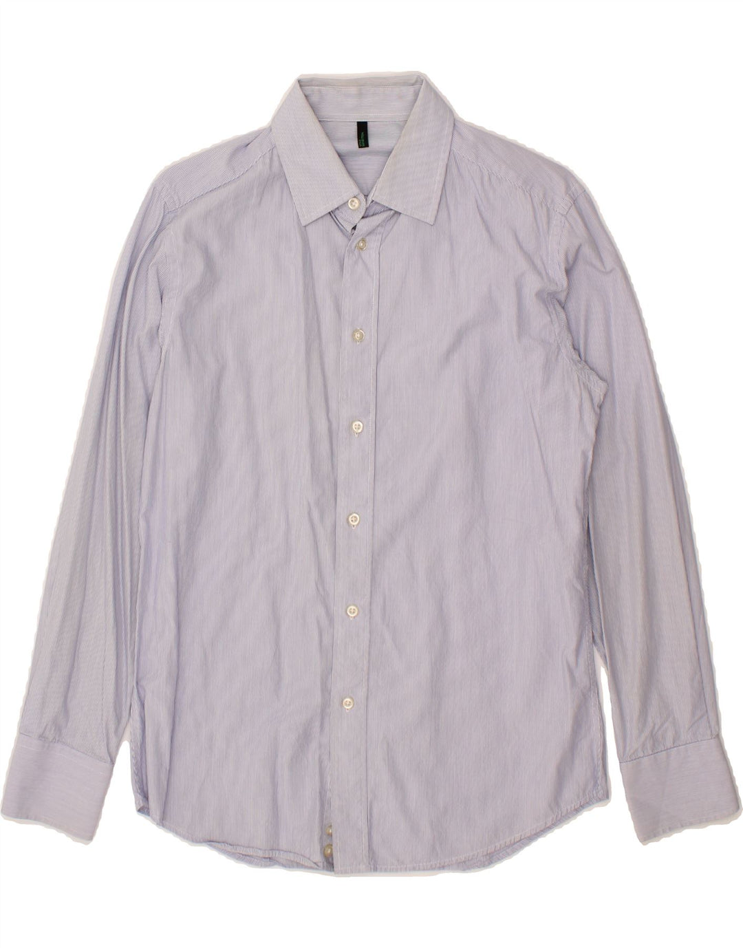 BENETTON Mens Shirt Medium Blue Pinstripe Vintage Benetton and Second-Hand Benetton from Messina Hembry 
