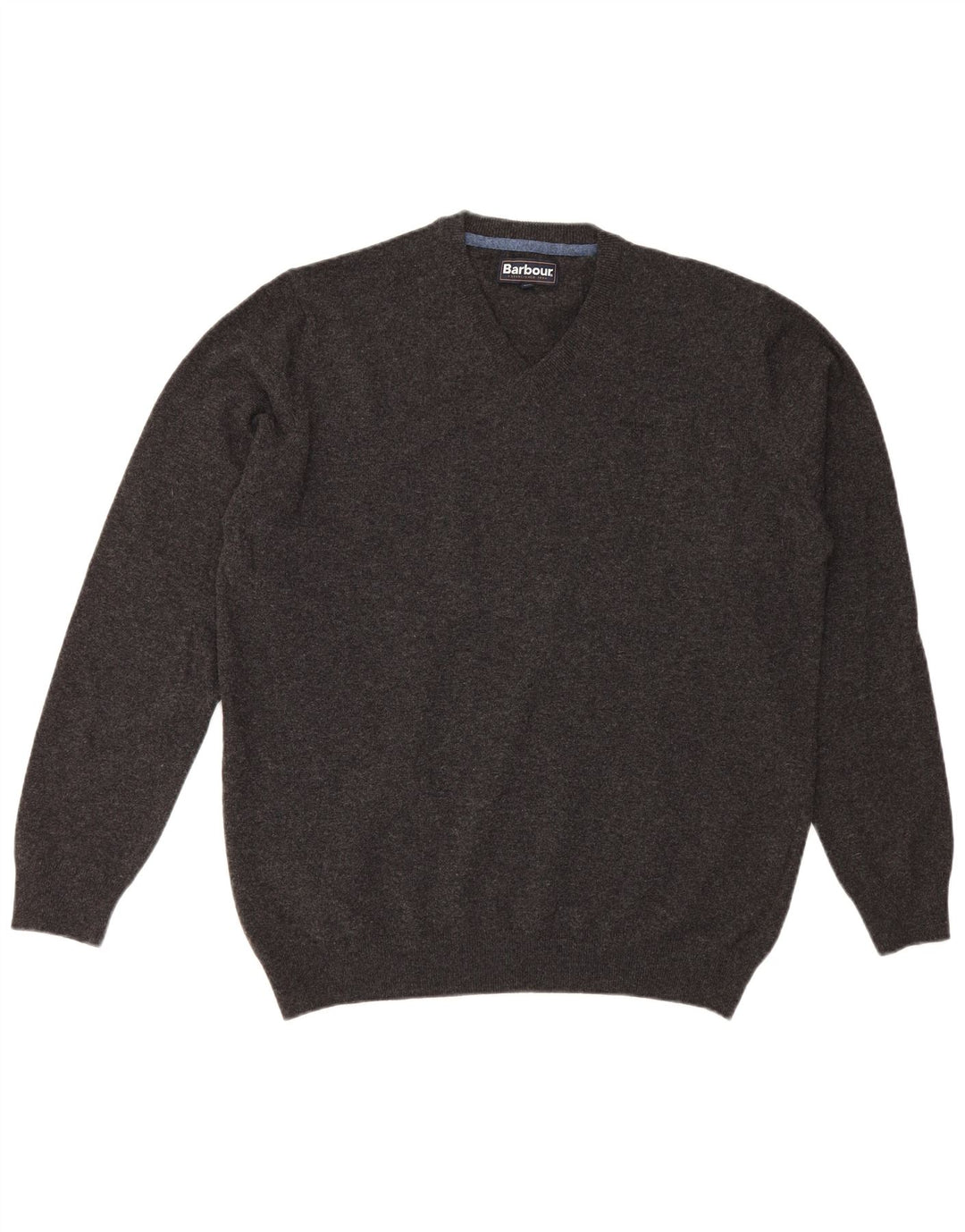 Męski sweter Barbour z dekoltem w kształcie litery V, 2XL, szara wełna