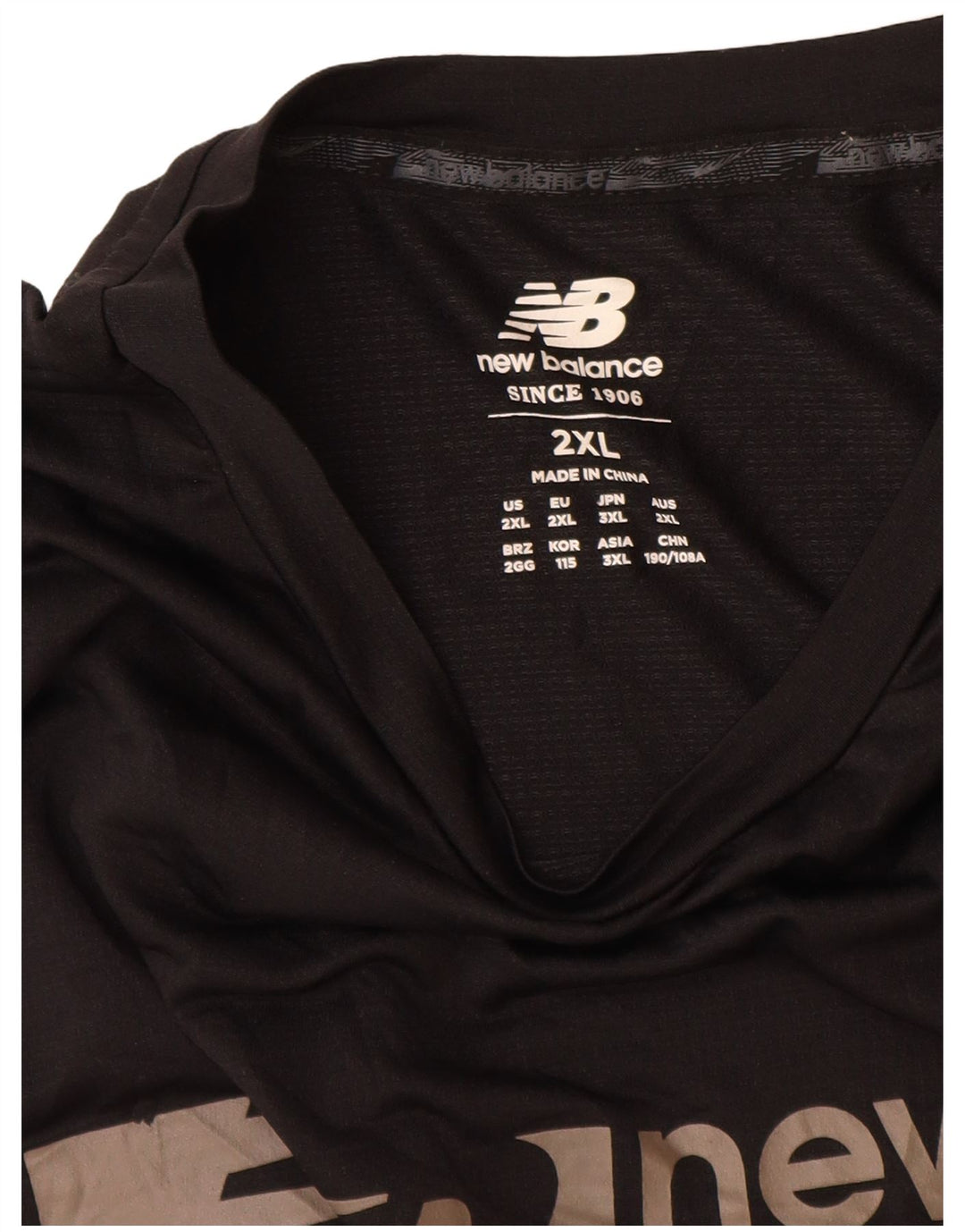 Męska koszulka z grafiką New Balance Top 2XL Czarny poliester