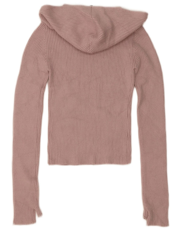 Damski sweter z kapturem Zara, UK 12, średnioróżowy, wiskoza