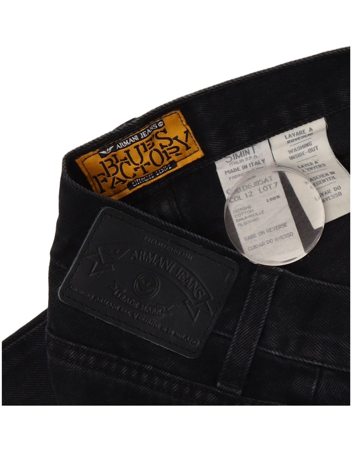 Damskie jeansy zwężane Armani W30 L28 Czarna bawełna