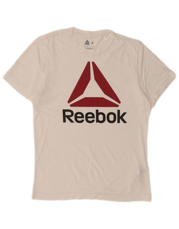 Męska koszulka z grafiką REEBOK, mała, biała, bawełniana