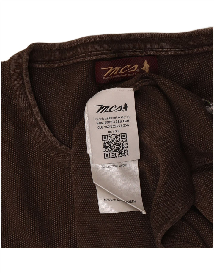 Marlboro Classics Męski sweter z okrągłym dekoltem, 2XL, brązowa bawełna