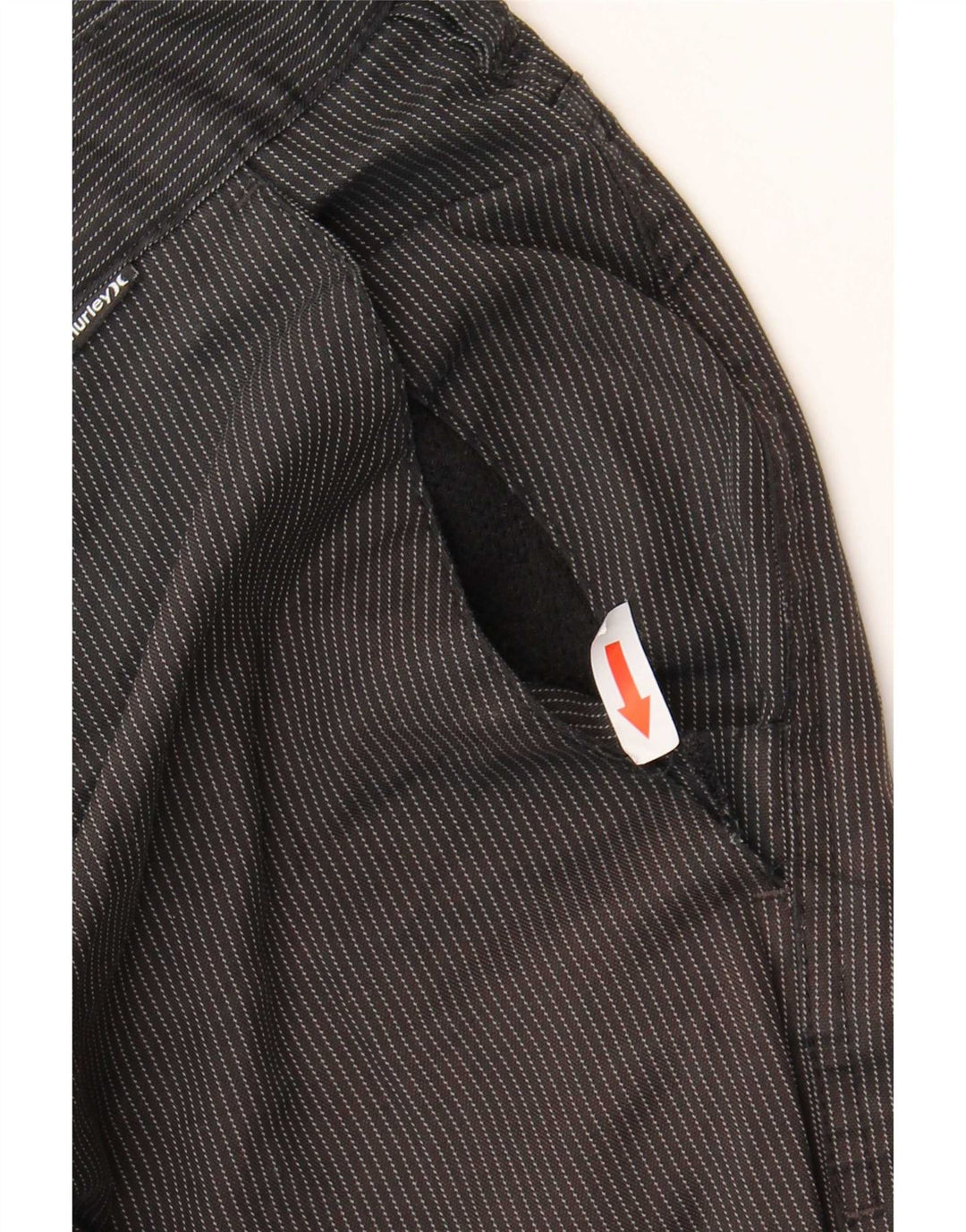 Męskie spodenki chino Hurley W38 XL, czarny, poliester w prążki