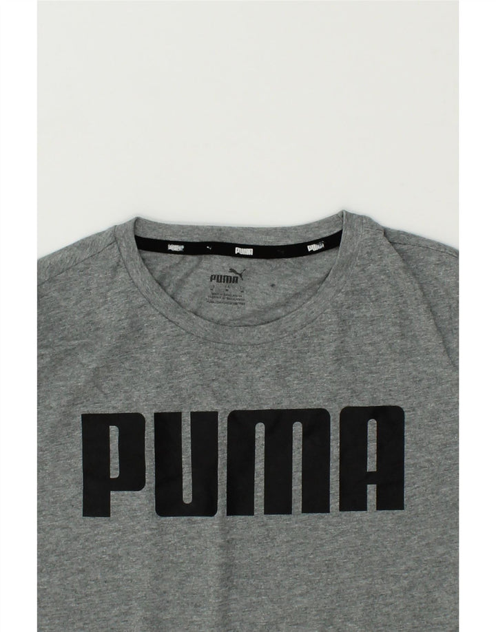 PUMA Mens Graphic T-Shirt Top Medium Grey Vintage Puma and Second-Hand Puma from Messina Hembry 