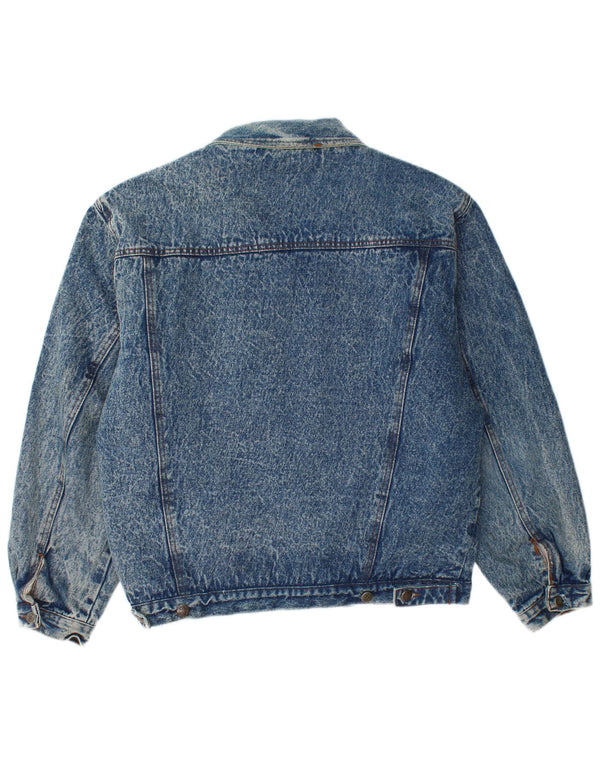 Vintage męska kurtka dżinsowa Sherpa IT 48, średnia niebieska bawełna