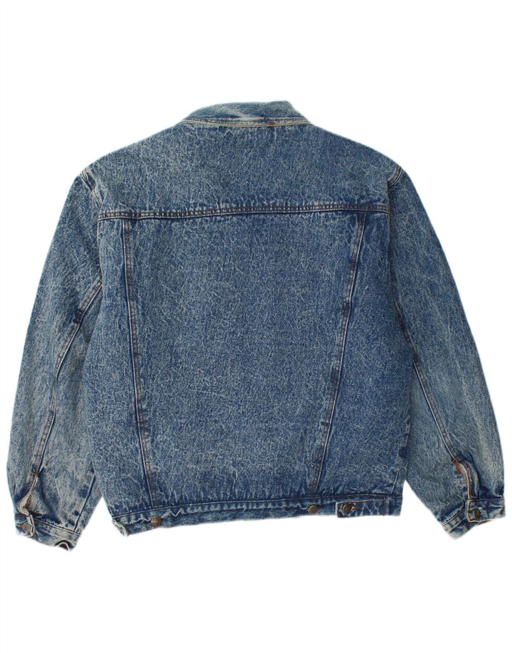 Vintage męska kurtka dżinsowa Sherpa IT 48, średnia niebieska bawełna