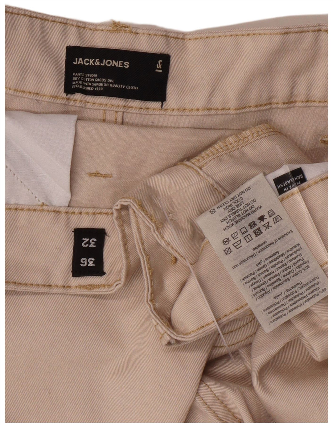 Męskie spodnie cargo JACK & JONES W36 L23 Beżowy poliester