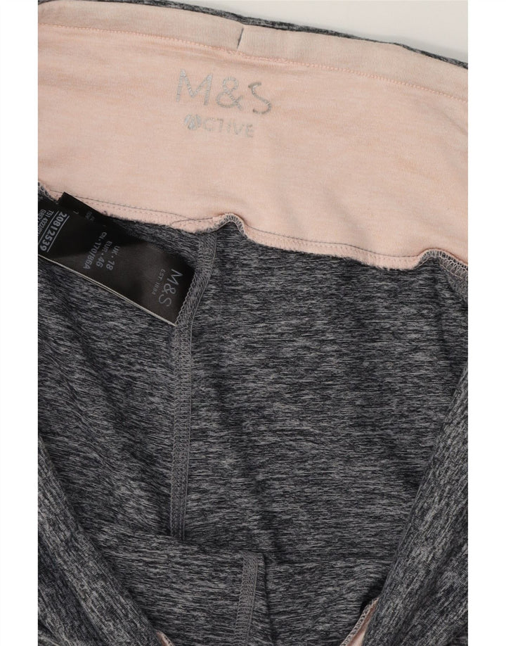 Legginsy damskie MARKS & SPENCER UK 18 XL, szary poliester z blokami kolorów