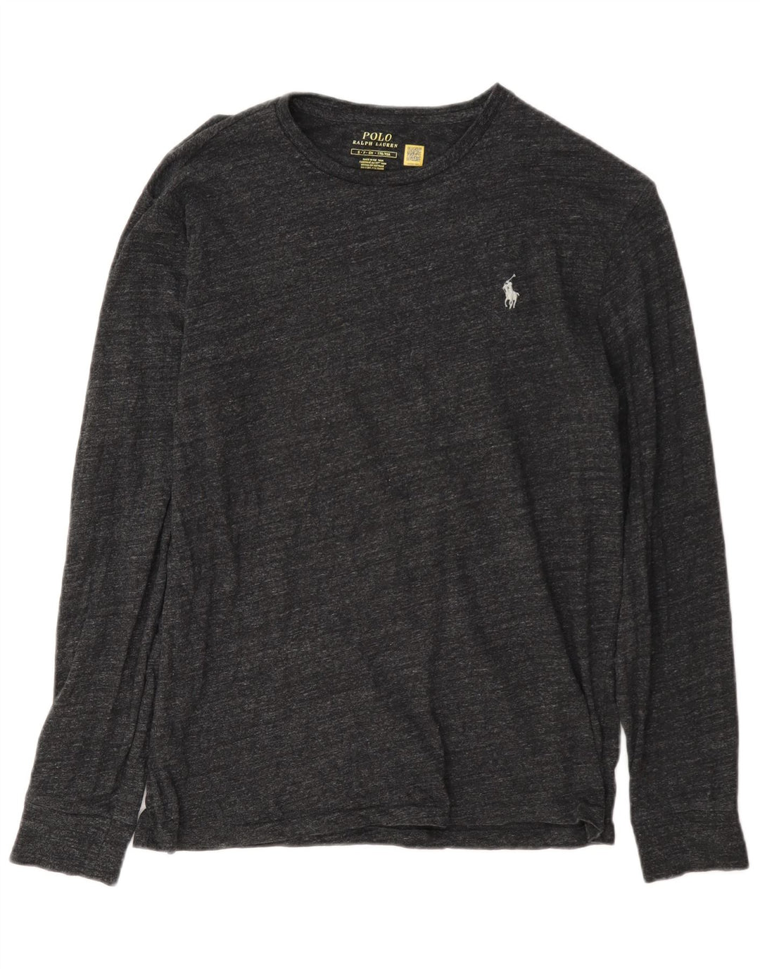 Koszulka męska Polo Ralph Lauren z długim rękawem, mała, szara, nakrapiana