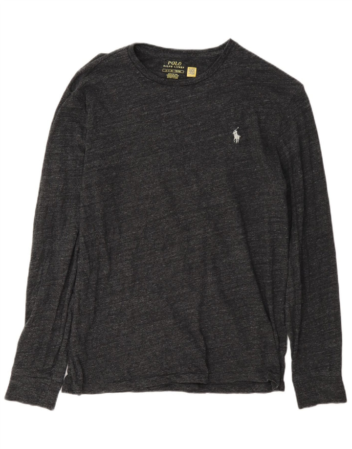 Koszulka męska Polo Ralph Lauren z długim rękawem, mała, szara, nakrapiana