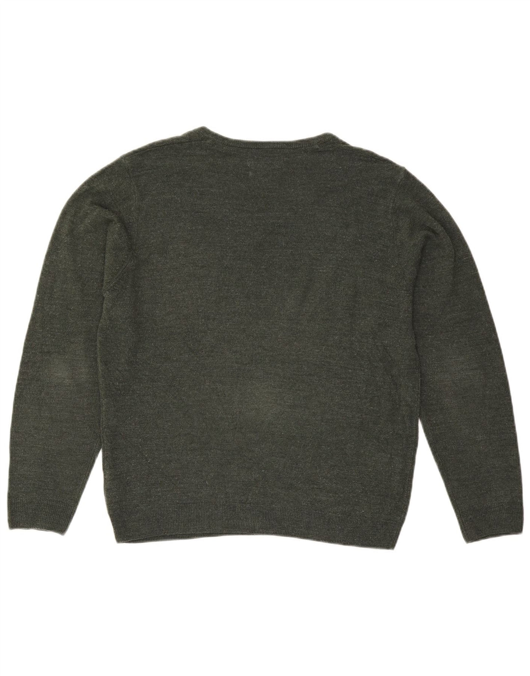 Marks & Spencer Męski sweter z dekoltem w kształcie litery V, duży, zielony