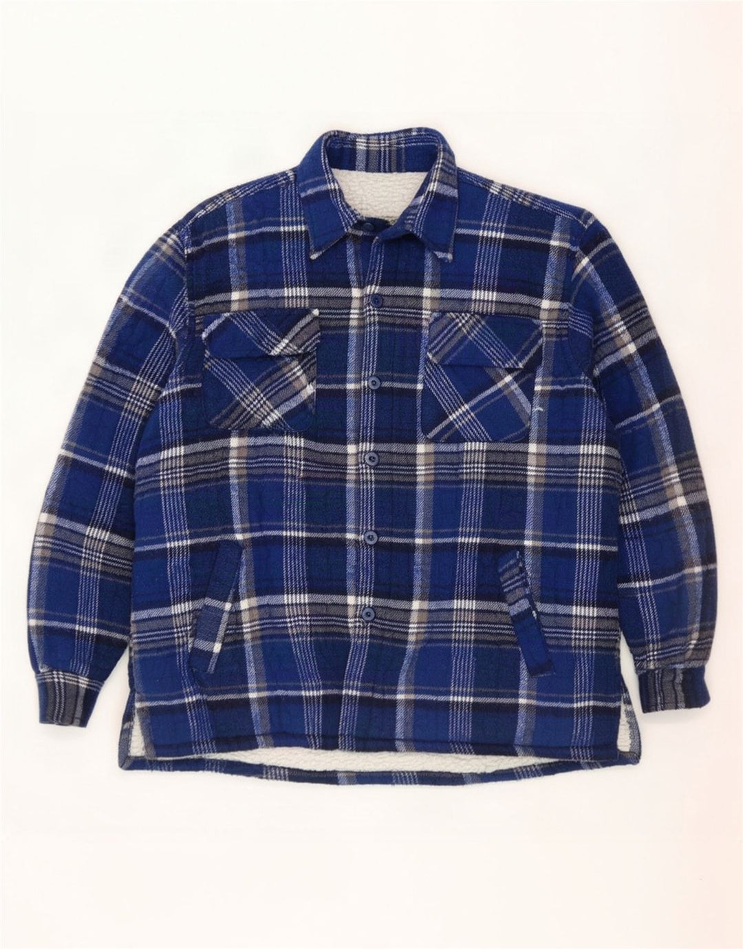 Vintage męska koszula flanelowa drwal XL granatowa kratka